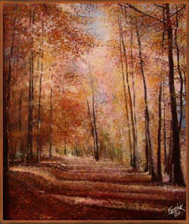 125. Lesní cestou na podzim, olej, 2011