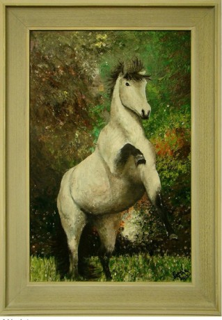 Koňská radost, akryl, 2013 Cena obrazu 6.000, - Kč. Rozměr obrazu (včetně rámu) 50x70cm