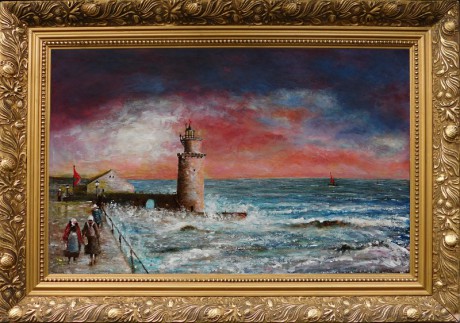 Cena obrazu: 15.000, - Kč. Rozměr obrazu: (včetně rámu)  53,5x43,5 cm