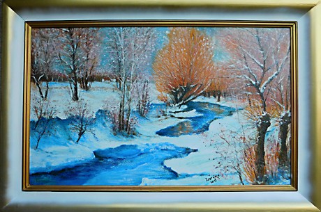 Cena obrazu: 12.000,-Kč. Rozměr obrazu: (včetně rámu) 100x67 cm