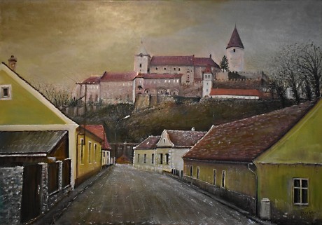  Hrad Křivoklát, olej na plátně(lepený), 2023 