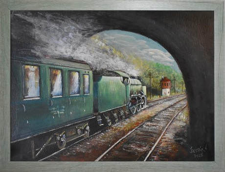18. Výjezd vlaku z tunelu, akryl, 2025