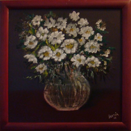 157. Bílé květy, olej, 2012 