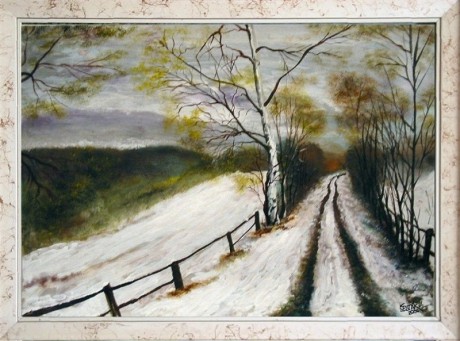 První sníh, tempera, 2006
