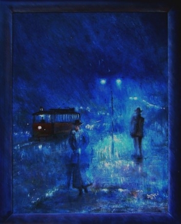 Půlnoční tramvaj, olej, 2009 