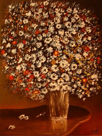 Zátiší s květy, olej, 2010 Pn