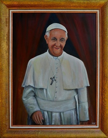  Svatý otec František, olej, 2018