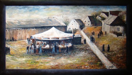 Kolotočář Doubrava-Hořovice 1945, olej, 2007,cena 10.500, - Kč 92x52cm