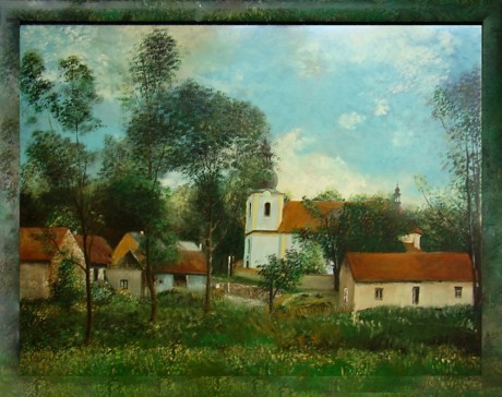 Všeradice, olej, 2011,cena 12.500, - Kč 87,5x67cm
