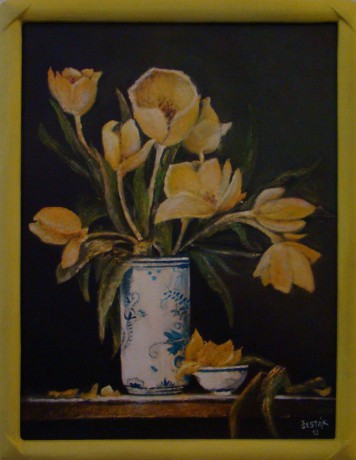 17. Žluté tulipány, olej, 2012