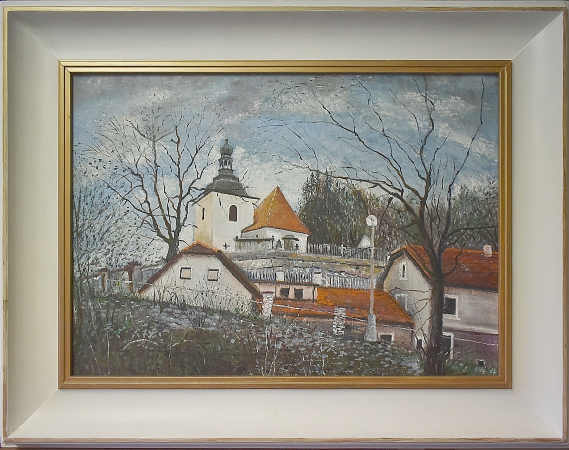 23. Kostel sv. Dalmacia v Budňanech - Karlštejn, olej, 2025