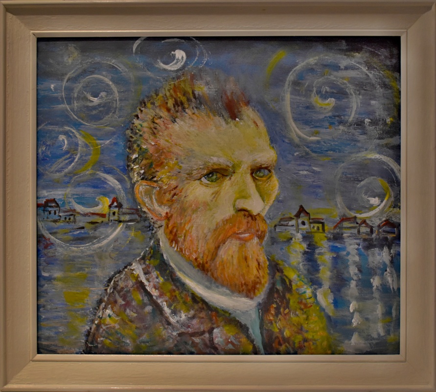  Vincentova hvězdná noc, kombinovaná technika na plátně (lepený), 2019