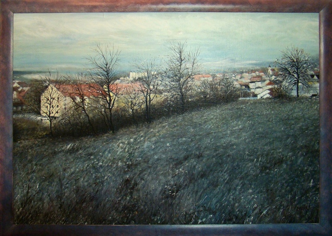 Hořovice - Větrná, olej na plátně(lepený),  2009