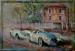 Rychlá auta, olej na plátně (lepený), 2019
